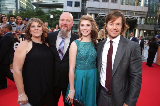 Felicia Williams, Mike Williams, Sydney Williams and Mark Wahlberg seen at Lionsgate’s "Deepwater Horizon" premiere at the 2016 Toronto International Festival on Tuesday, Sept. 13, 2016, in Toronto.