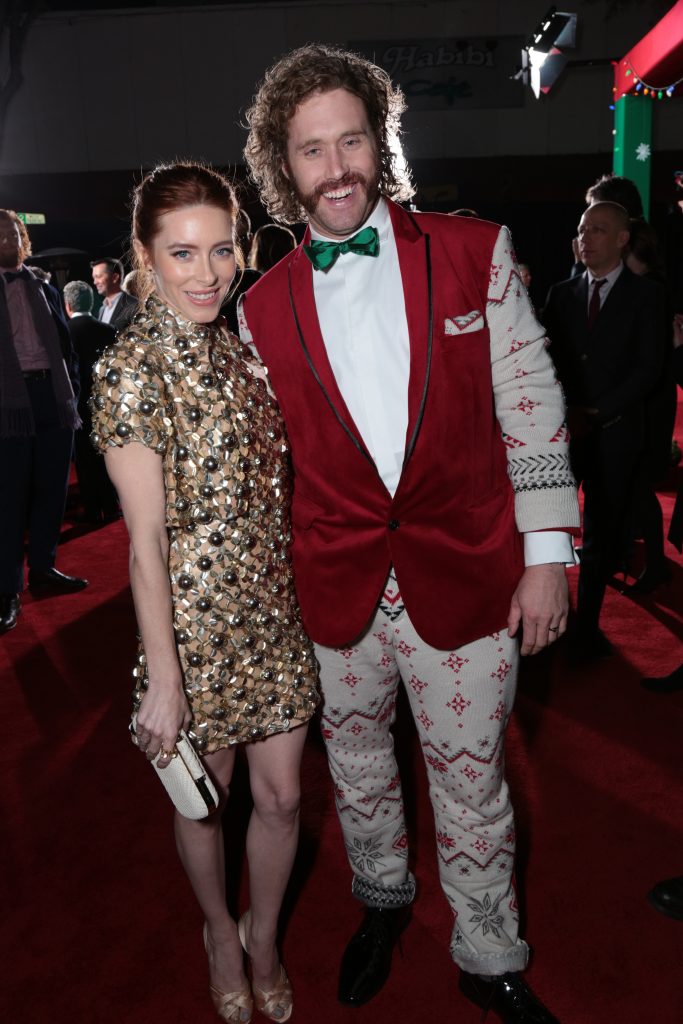 Kate Miller and T.J. Miller pose as Paramount Pictures presents the Los Angeles premiere of "Office Christmas Party" at the Regency Village Theater in Los Angeles, CA on Wednesday, December 7, 2016 ..(Photo: Alex J. Berliner / ABImages)